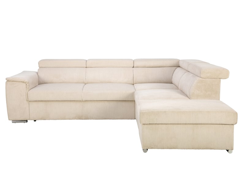 Canapé d’angle BEVERLY convertible 4 places beige Conforama