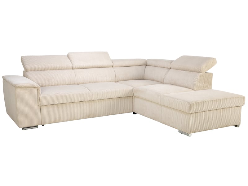 Canapé d’angle BEVERLY convertible 4 places beige Conforama