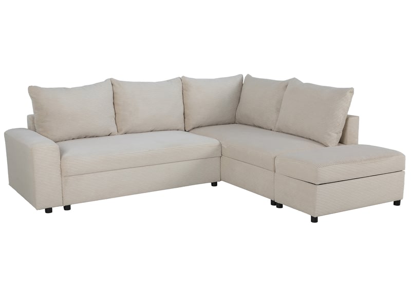 Canapé d’angle CASTEL convertible 4 places beige Conforama