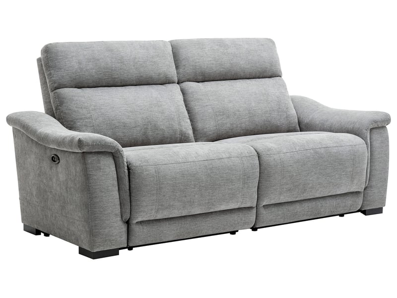 Canapé DOVER Conforama droit relaxation électrique gris 3 places