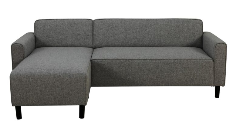 Canapé d’angle fixe GAYA 3 places coloris gris Conforama
