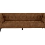Canapé droit fixe ISAAC 3 places coloris marron Conforama