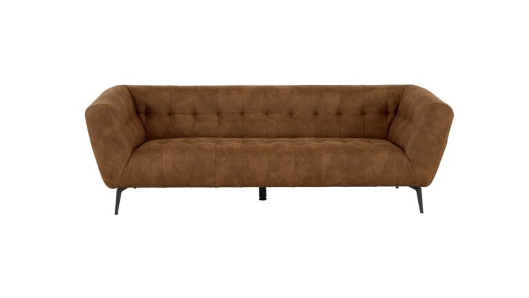 Canapé droit fixe ISAAC 3 places coloris marron Conforama