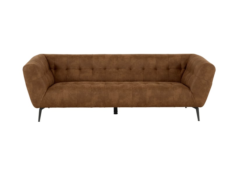 Canapé droit fixe ISAAC 3 places coloris marron Conforama