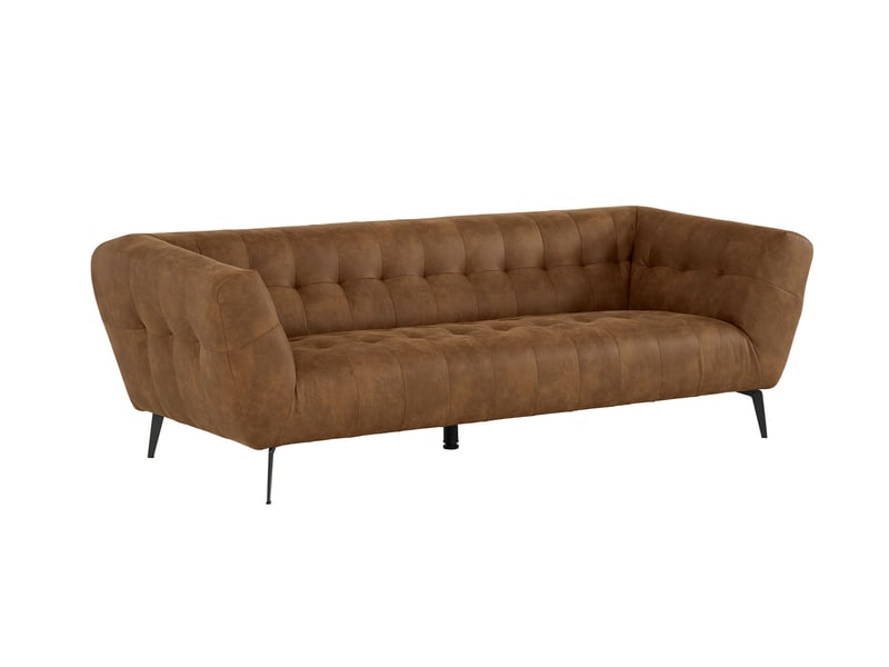 Canapé droit fixe ISAAC 3 places coloris marron Conforama