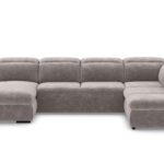 Canapé LORENA Conforama d’angle convertible taupe 5 places spacieux