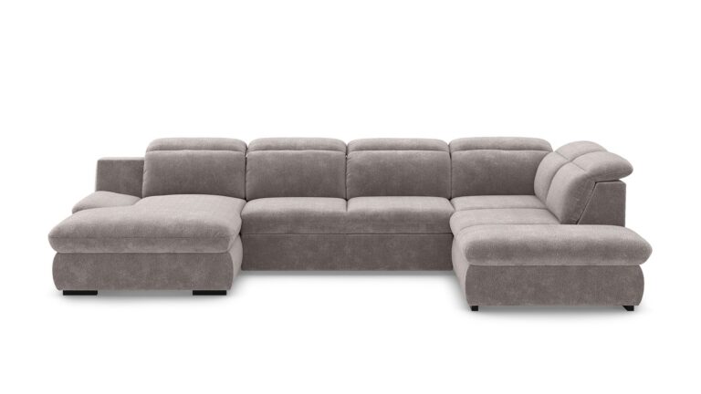 Canapé LORENA Conforama d’angle convertible taupe 5 places spacieux