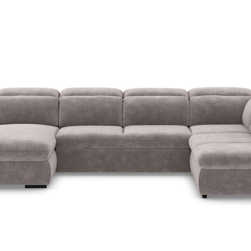 Canapé LORENA Conforama d’angle convertible taupe 5 places spacieux