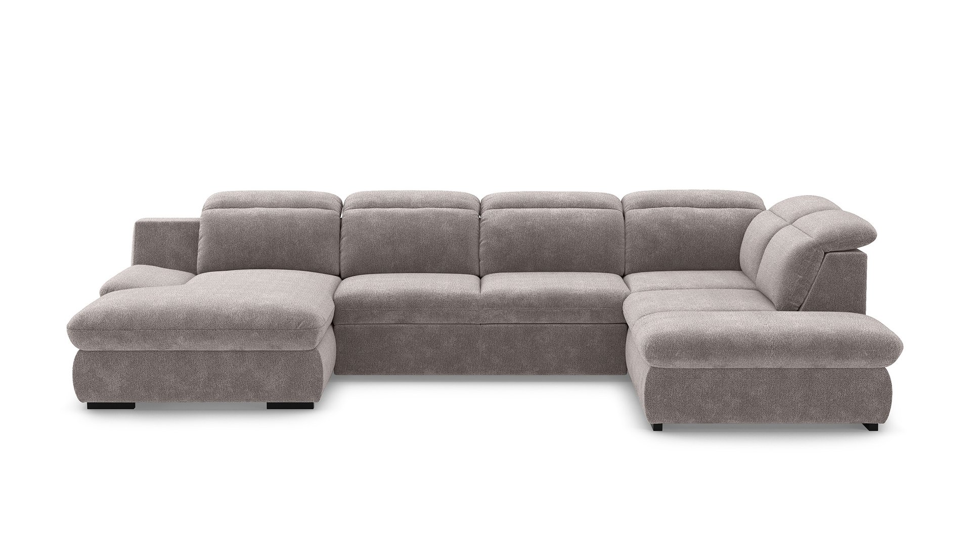 Canapé LORENA Conforama d’angle convertible taupe 5 places spacieux