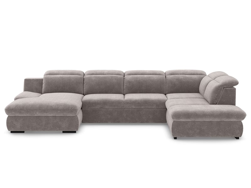 Canapé LORENA Conforama d’angle convertible taupe 5 places spacieux