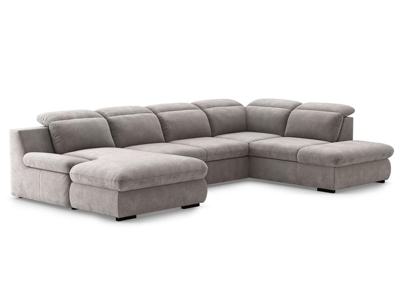 Canapé LORENA Conforama d’angle convertible taupe 5 places spacieux