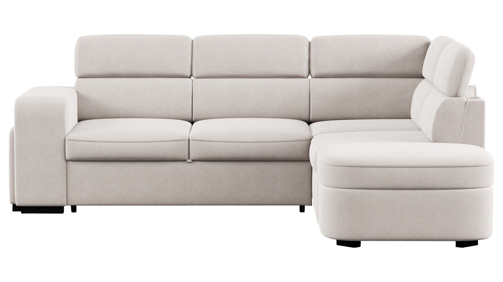 Canapé LUNA Conforama d’angle convertible beige 4 places