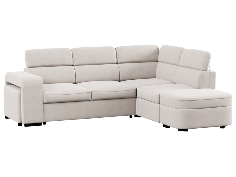 Canapé LUNA Conforama d’angle convertible beige 4 places