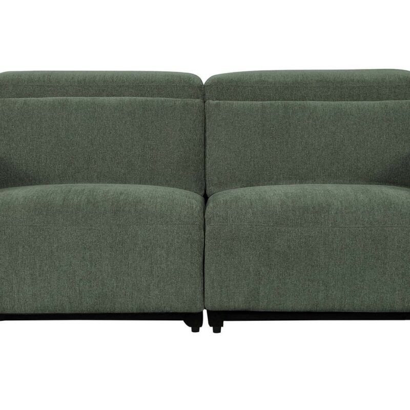 Canapé PAUL Conforama droit relaxation électrique vert 3 places