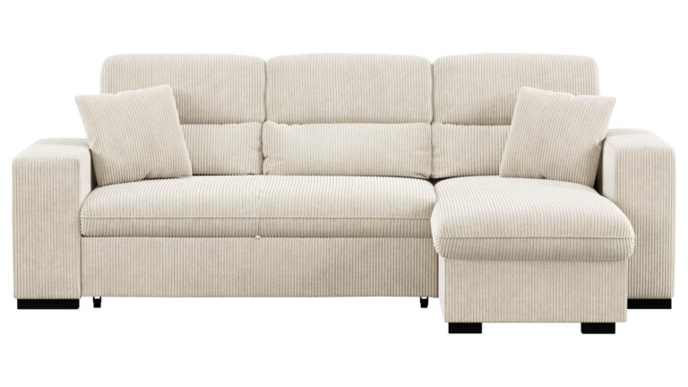 Canapé RYLE Conforama d’angle convertible beige 4 places