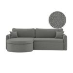 Canapé Vera d’Angle Réversible Convertible 4 Places Bouclette Gris Maisons du Monde
