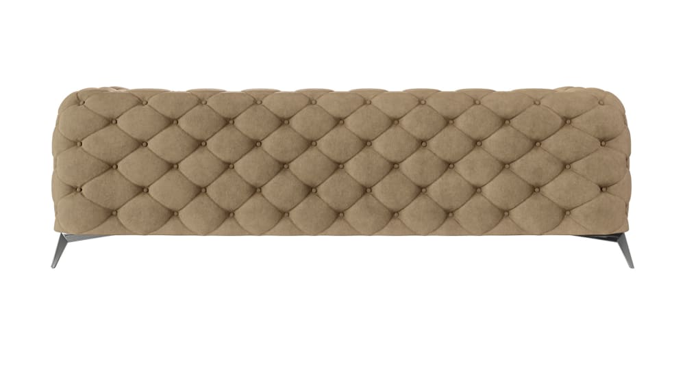 Canapé Chesterfield 3 Places Velours Beige Maisons du Monde