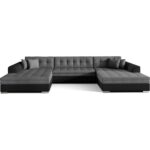 Canapé Ventura Convertible d’Angle Gris et Simili Maisons du Monde