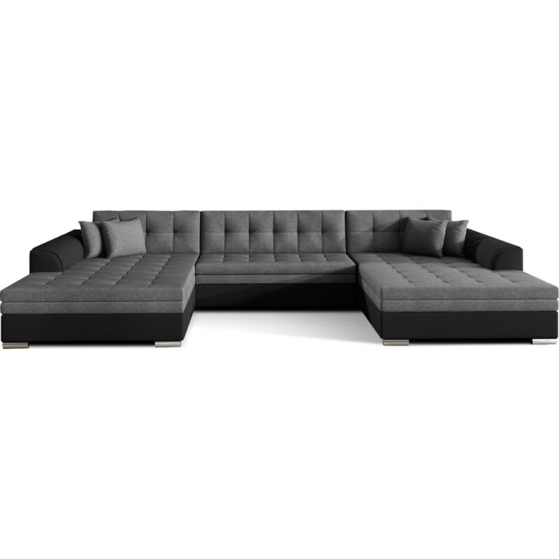 Canapé Ventura Convertible d’Angle Gris et Simili Maisons du Monde