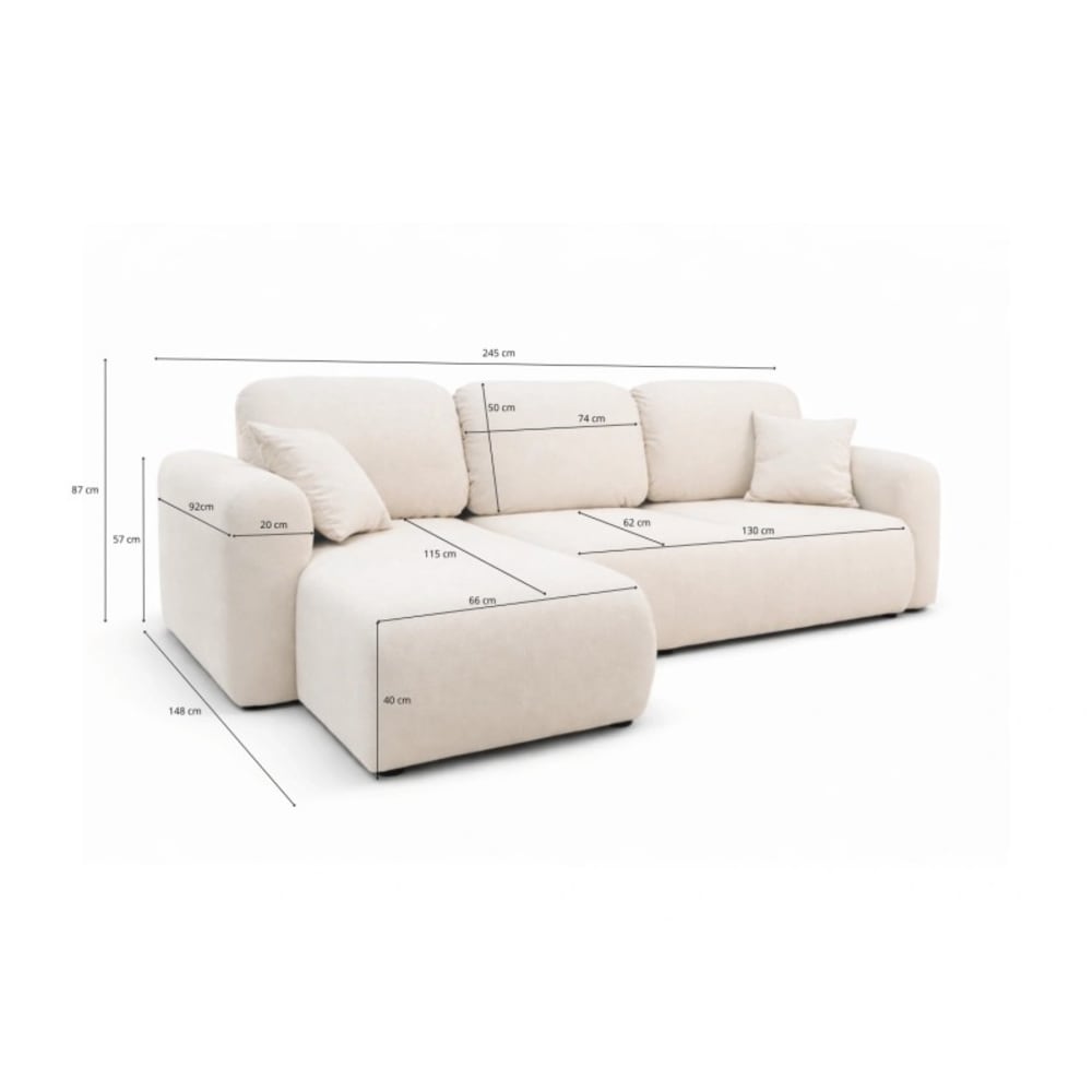 Canapé Pop d’Angle Convertible 4 Places Beige Maisons du Monde