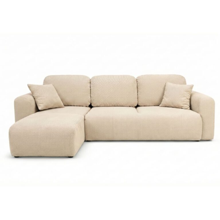 Canapé Pop d’Angle Convertible 4 Places Beige Maisons du Monde