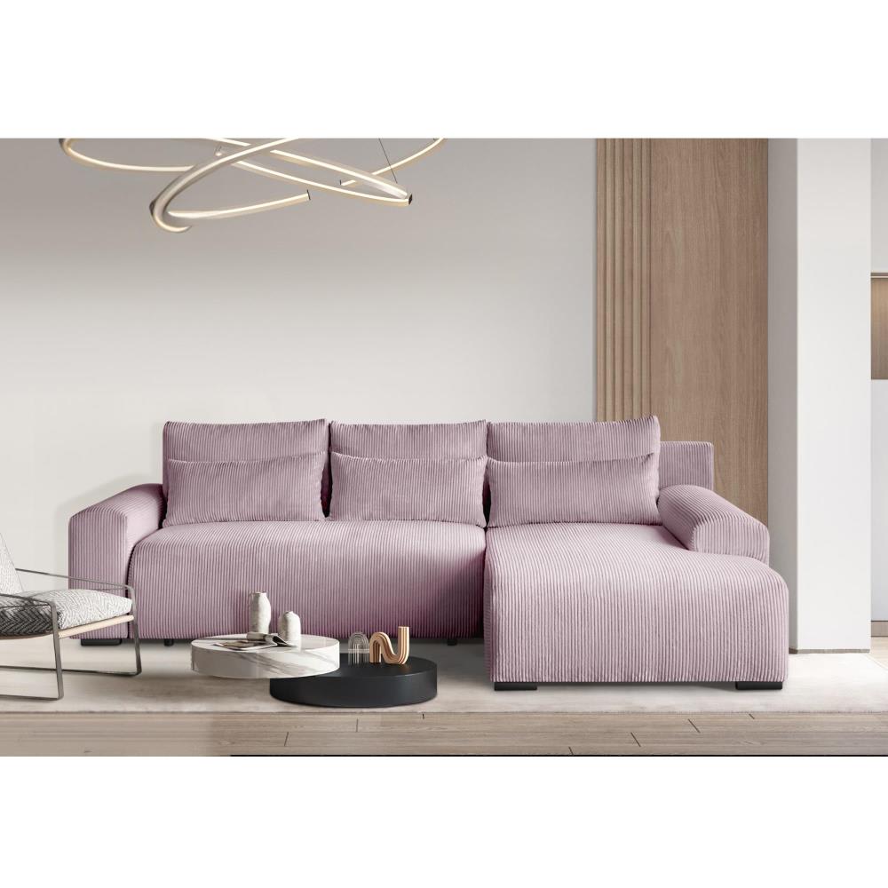 Canapé d’Angle Benny Convertible Rose à Droite Maisons du Monde