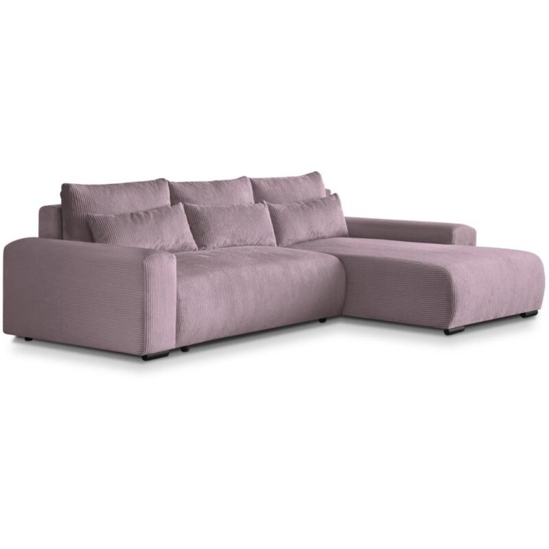 Canapé d’Angle Benny Convertible Rose à Droite Maisons du Monde