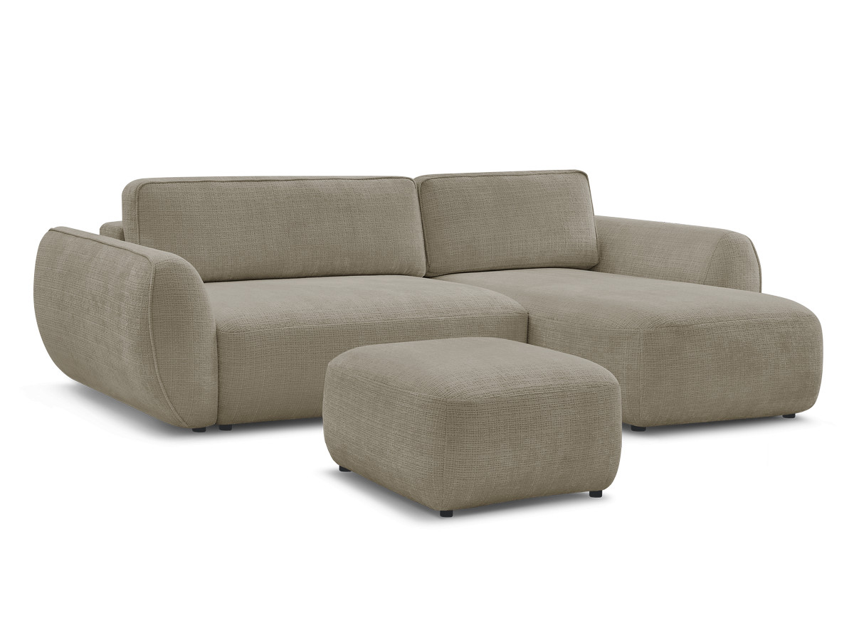 Canapé Denise d’Angle Convertible Tissu Texturé Vert BoboChic