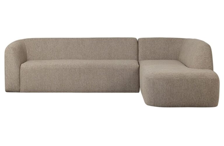 Canapé Sloping d’Angle Droit Tissu Naturel Gris Maisons du Monde
