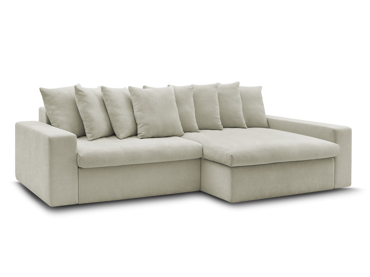 Canapé Enore d’Angle Fixe Tissu Beige BoboChic 3 Places