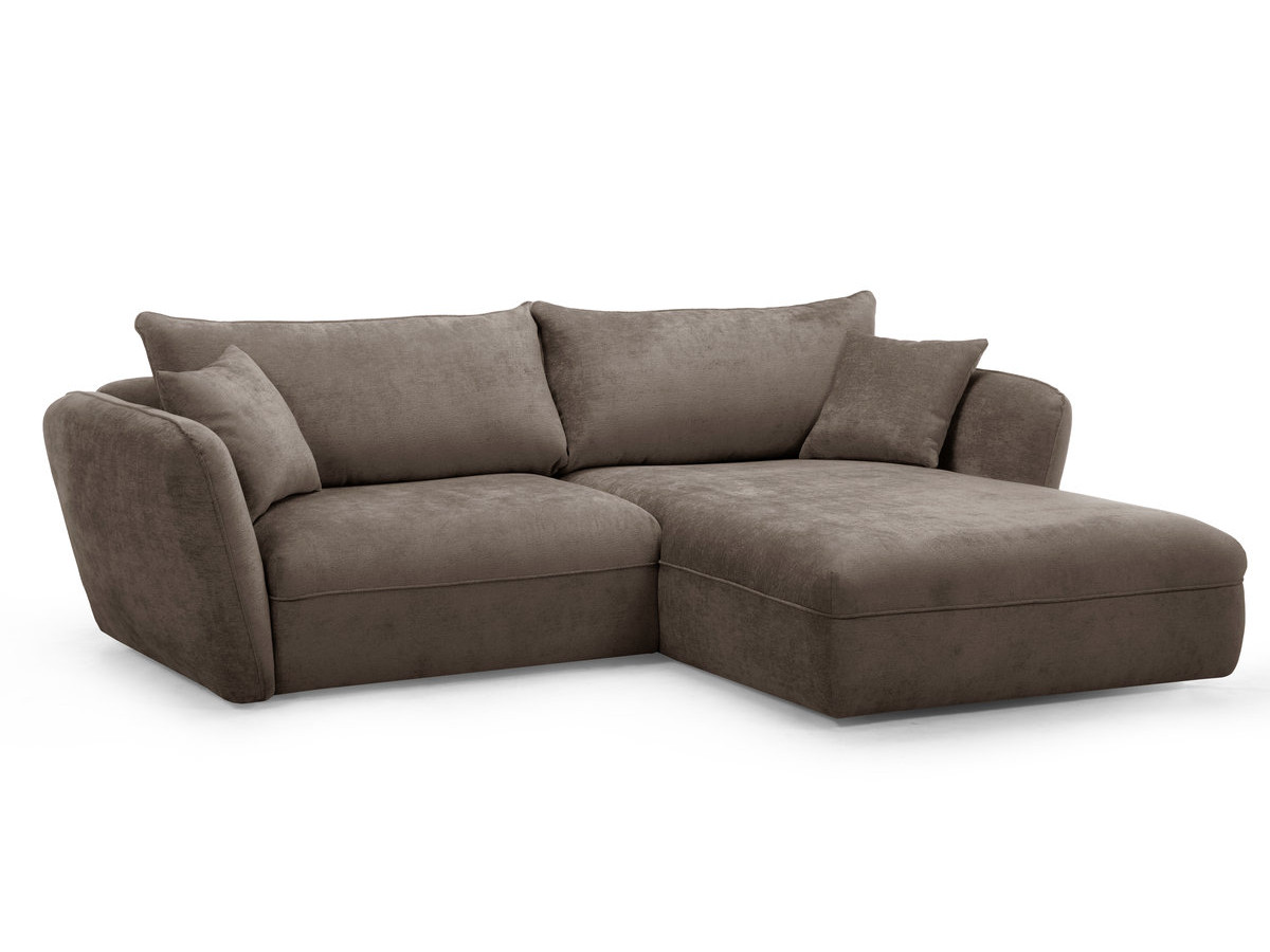 Canapé Luigi d’Angle Fixe Tissu Lisse Taupe BoboChic 3 Places