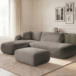 Canapé Anda d’Angle Modulable Taupe 3 Places BoboChic
