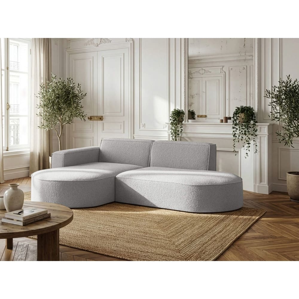 Canapé Marla d’Angle Gauche 4 Places Bouclette Gris Maisons du Monde