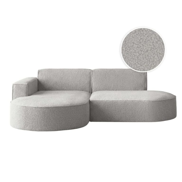 Canapé Marla d’Angle Gauche 4 Places Bouclette Gris Maisons du Monde