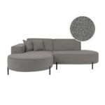 Canapé Marlon d’Angle Gauche 4 Places Bouclette Gris Maisons du Monde