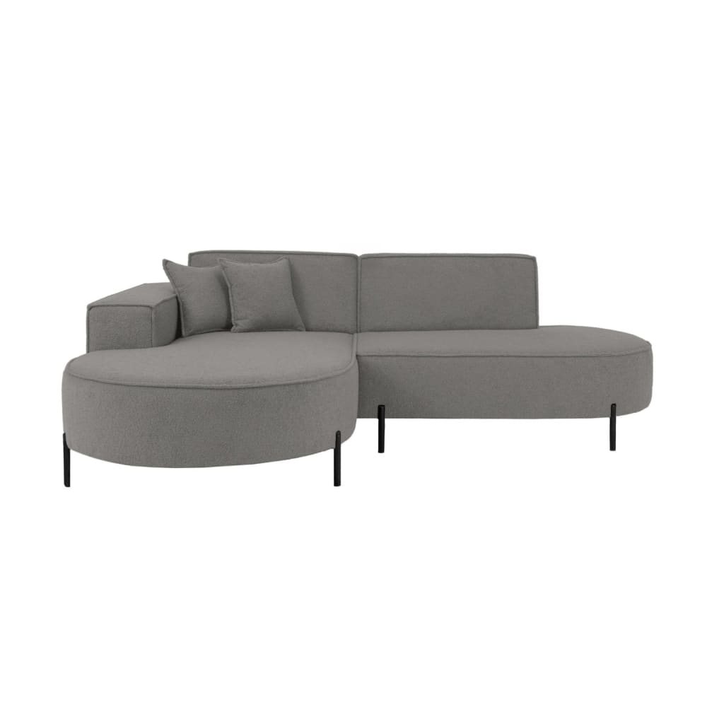 Canapé Marlon d’Angle Gauche 4 Places Bouclette Gris Maisons du Monde