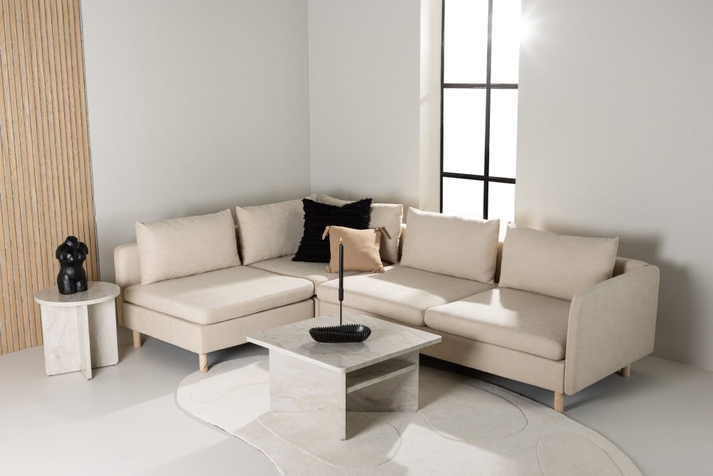 Canapé Mollya d’Angle Gauche Beige Moderne Maisons du Monde