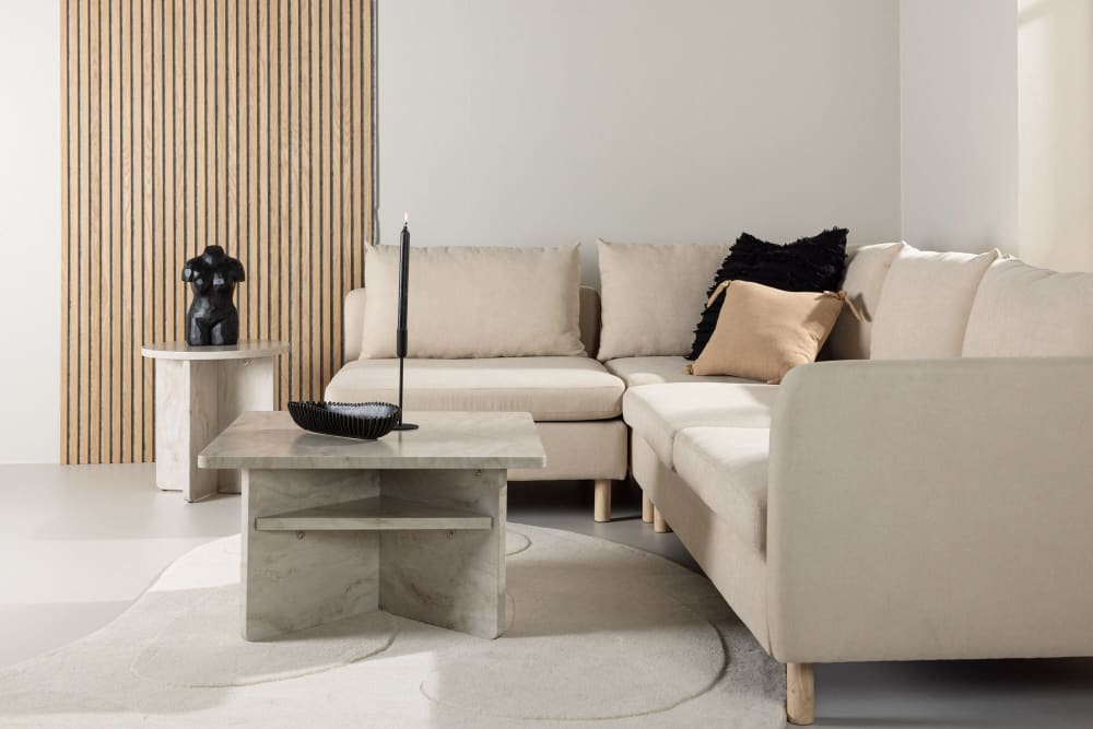Canapé Mollya d’Angle Gauche Beige Moderne Maisons du Monde
