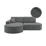 Canapé Marlo d’Angle Convertible 4 Places Chenille Gris Maisons du Monde