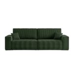 Canapé Farah 3 Places Convertible Velours Côtelé Vert Maisons du Monde