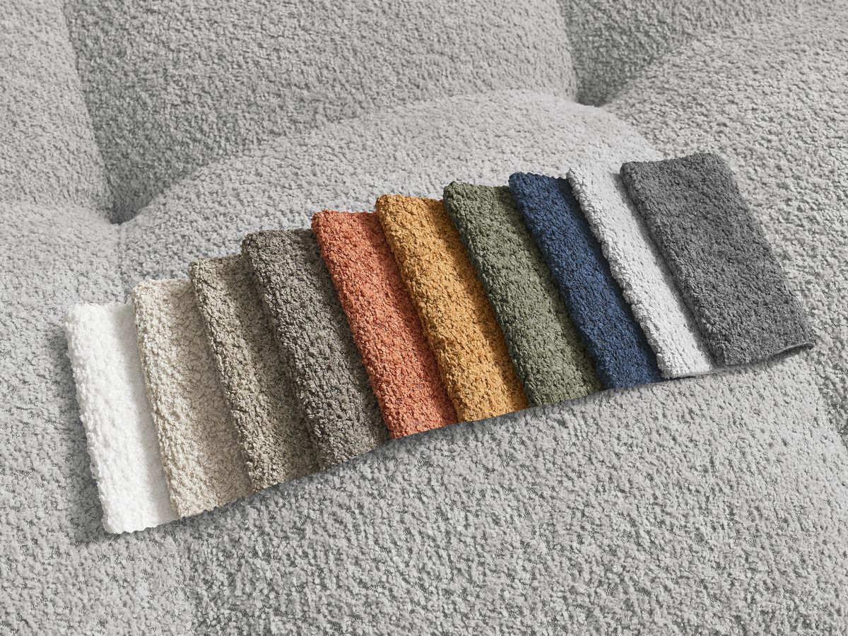 Canapé Anakin Droit Convertible Coffre Bouclette Gris BoboChic