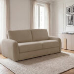 Canapé Kenan Convertible 3 Places Tissu Taupe BoboChic