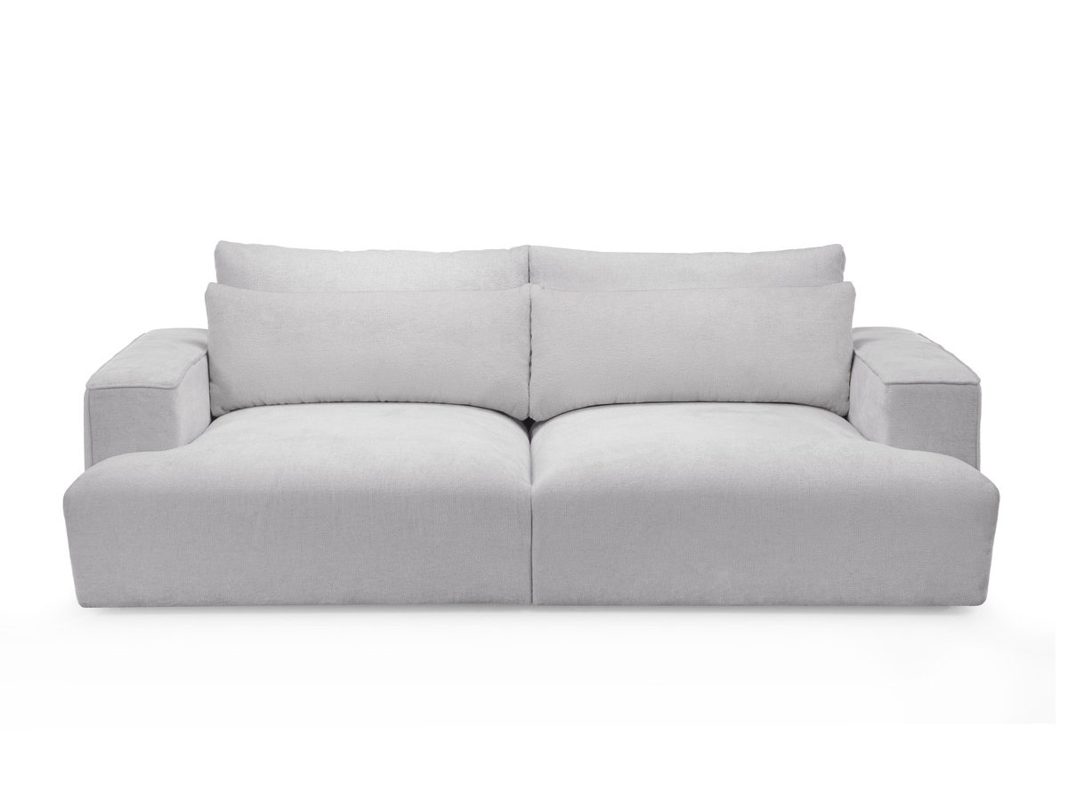 Canapé Twiny Fixe 3 Places Assise Profonde Tissu Gris BoboChic