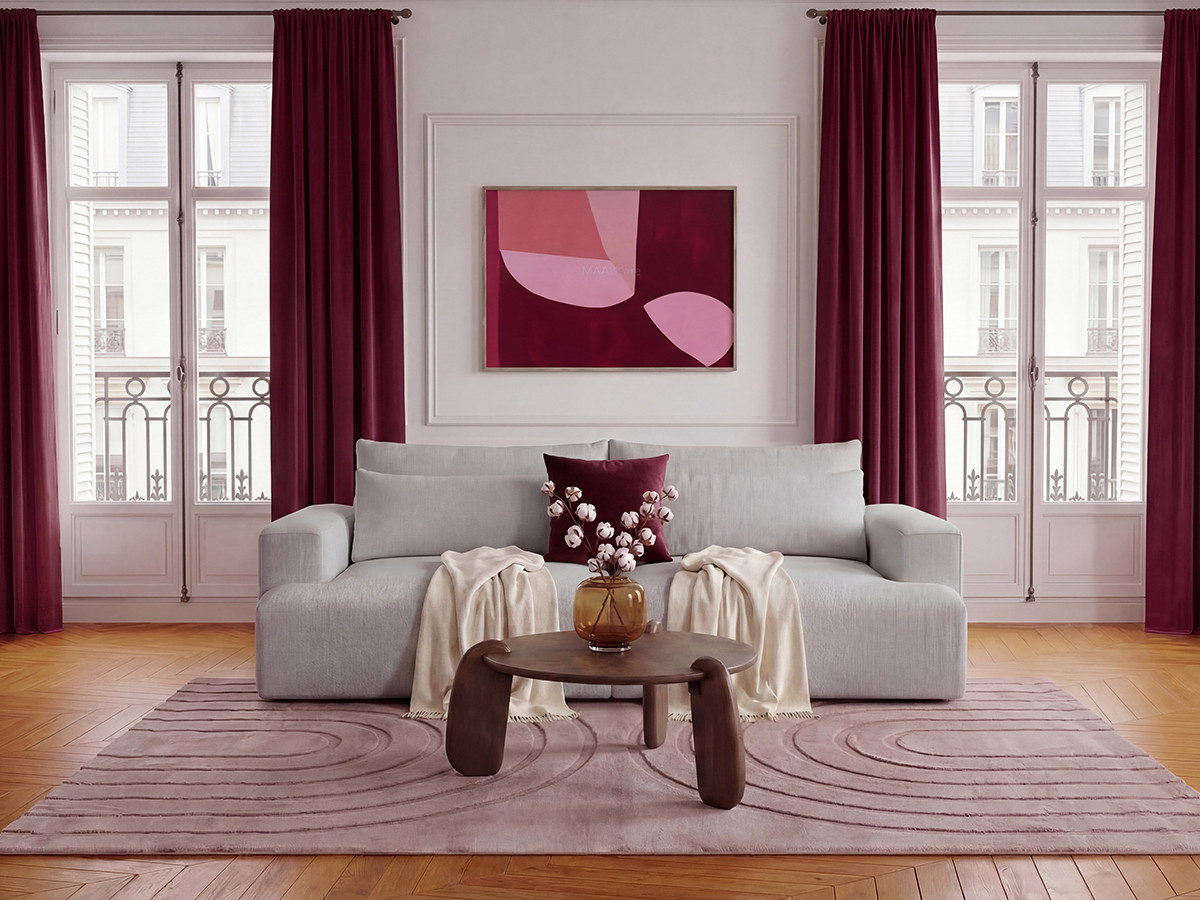Canapé Twiny Fixe 3 Places Assise Profonde Tissu Gris BoboChic