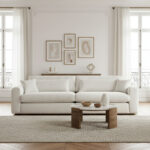 Canapé Belmont Fixe 3 Places Bouclette Blanc BoboChic
