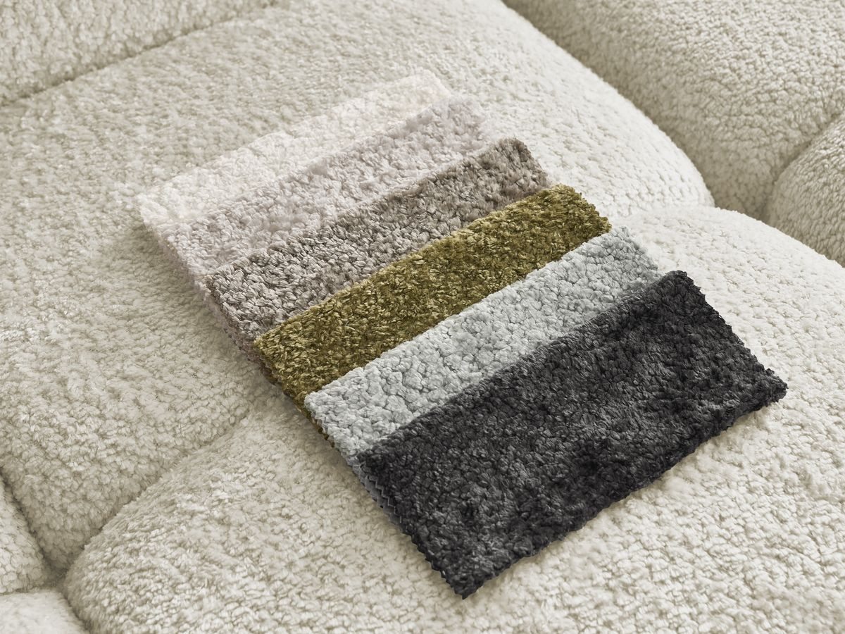 Canapé Cristina Fixe 3 Places avec Pouf Beige BoboChic