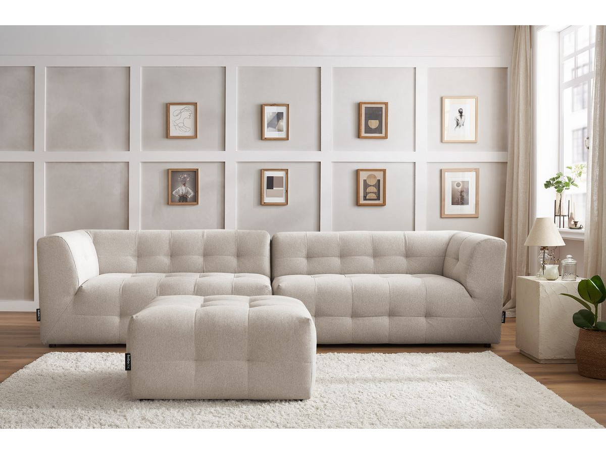 Canapé Kleber Fixe Modulable 4 Places Beige BoboChic