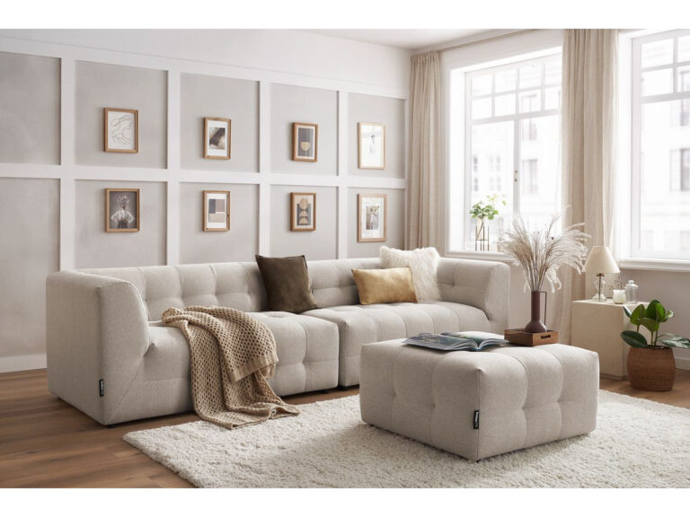 Canapé Kleber Fixe Modulable 4 Places Beige BoboChic