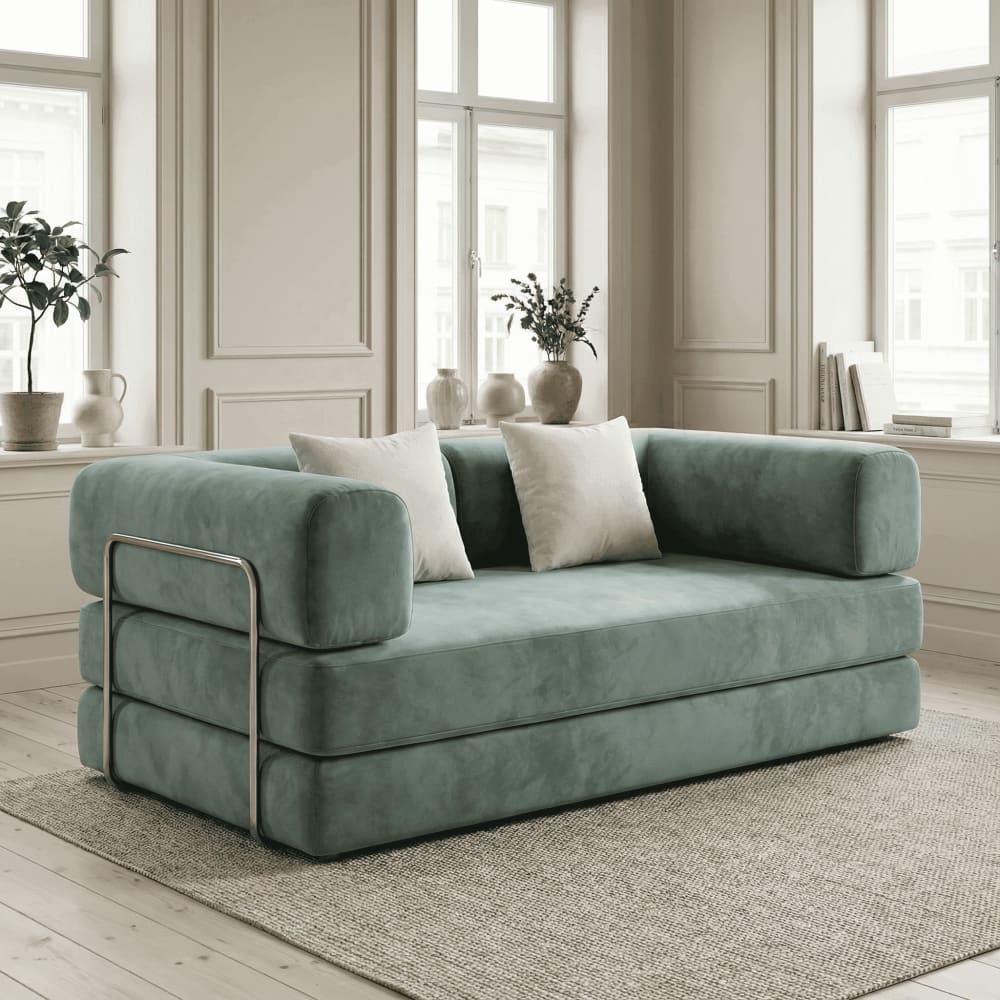 Canapé Kaia Convertible Sauge Blanc Maisons du Monde