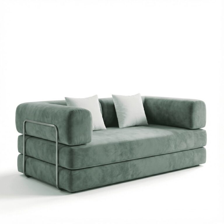 Canapé Kaia Convertible Sauge Blanc Maisons du Monde